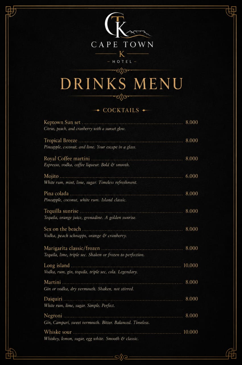 Bar Menu 1