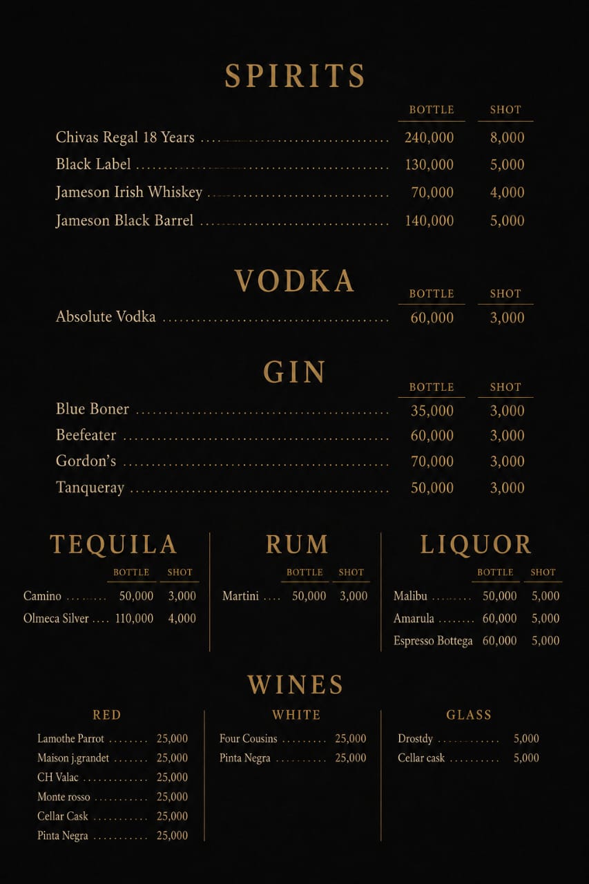 Bar Menu 2