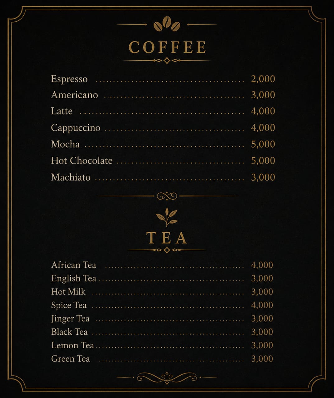 Bar Menu 5