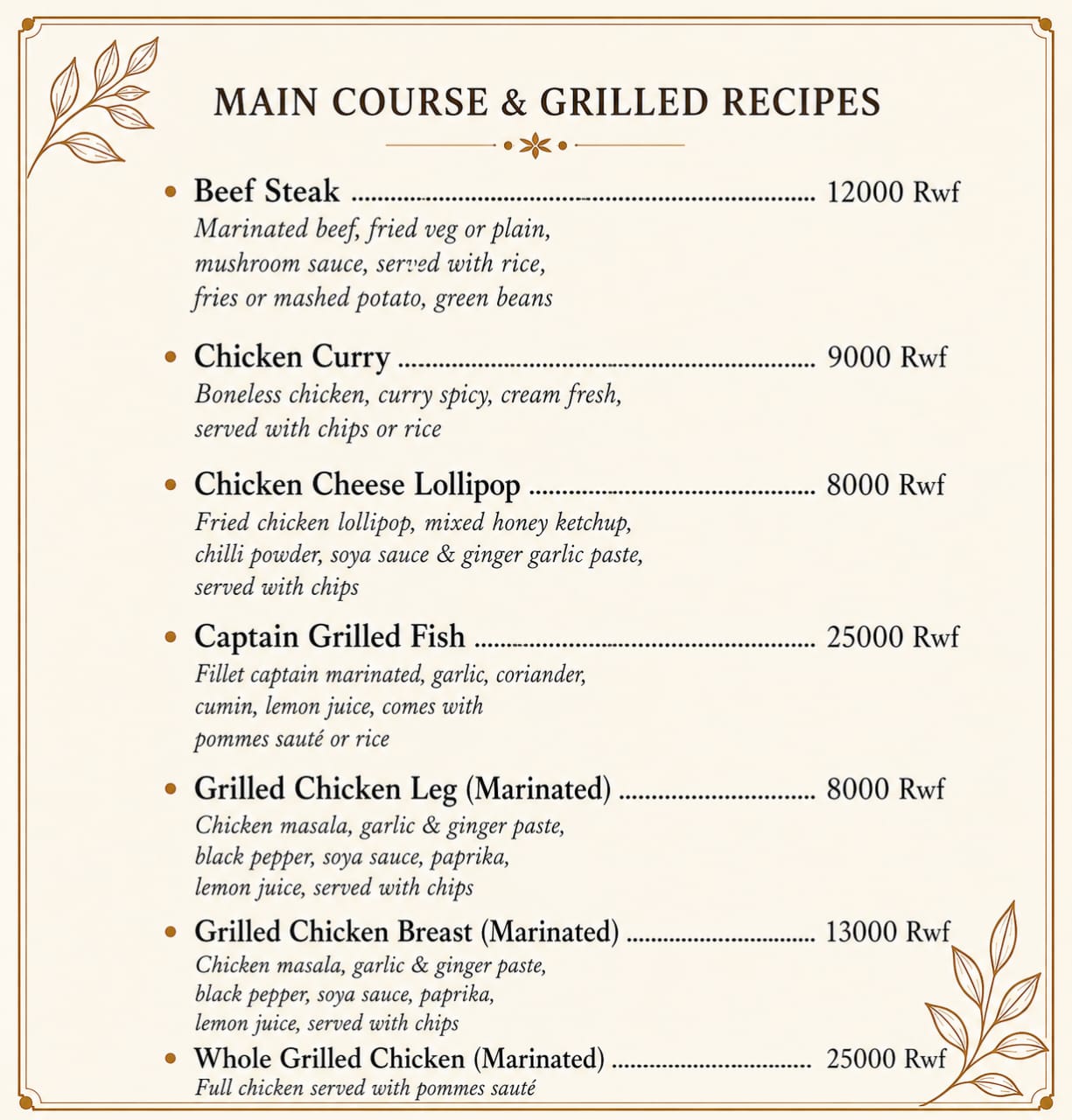 Restaurant Menu 3
